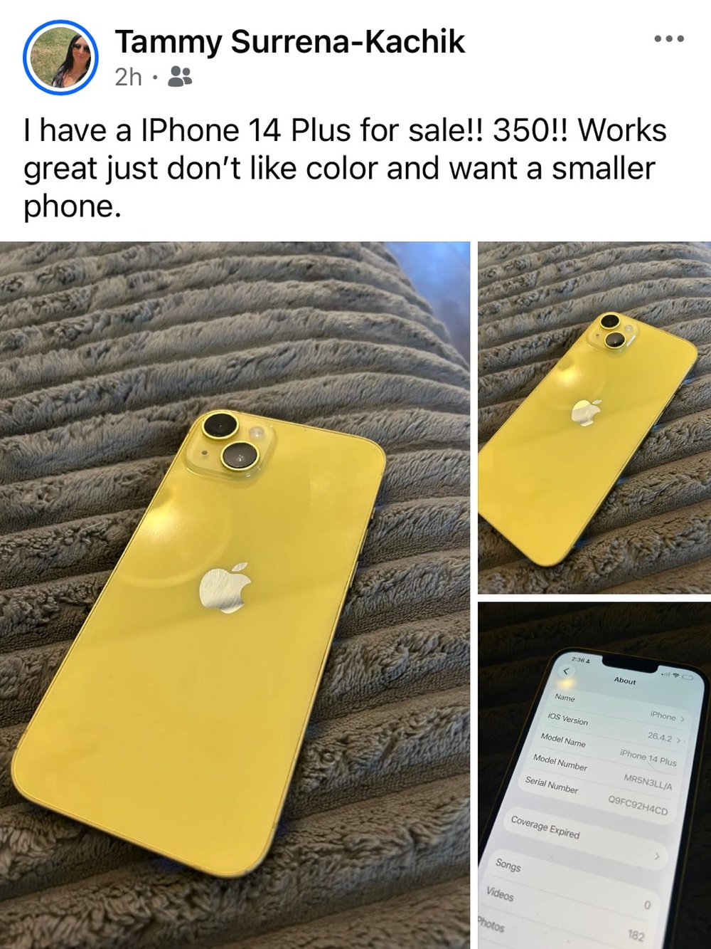 Apple iPhone 14 Plus - Yellow Back